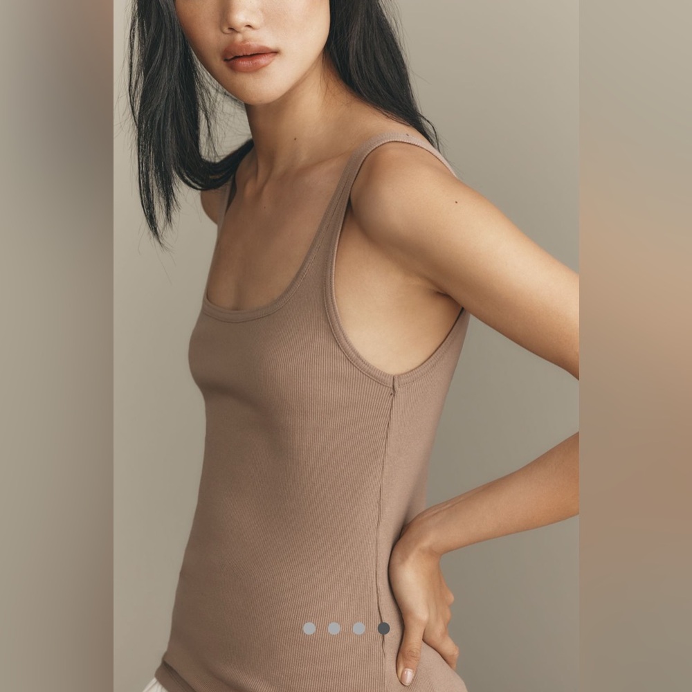 Pilcro Anthropologie NWOT Scoop-Neck Tank in Neutral Size XS - Picture 4 of 9
